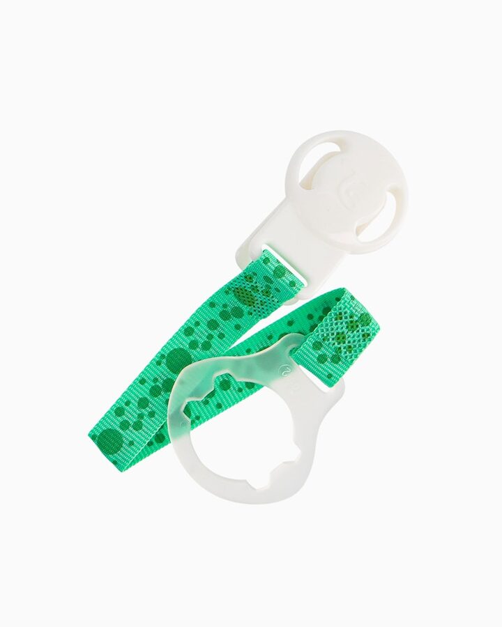 Twistshake Pacifier Clip Knupja turētājs ar klipsi zaļā krasā.