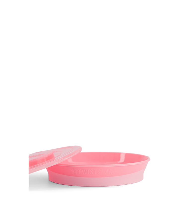Twistshake Click Mat Mini silikona paklājiņš rozs+ šķīvis rozs, 6+ mēn.