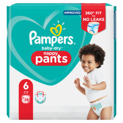 Biksītes Pampers Baby Dry Pants 6 izmērs (15+ kg) 28 gb.