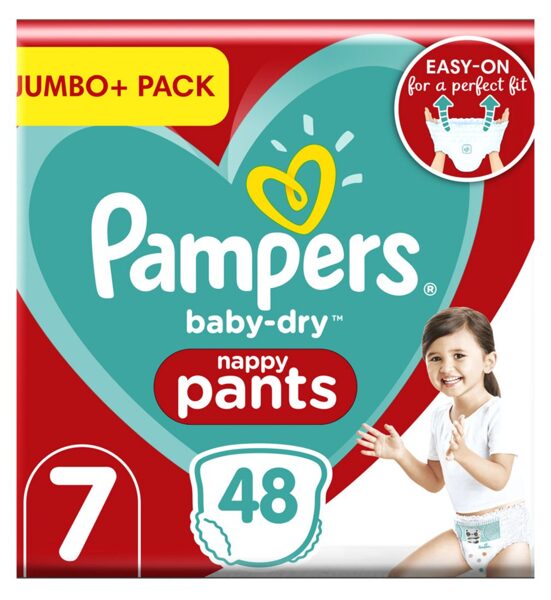 Biksītes Pampers Baby Dry Pants Jumbo Pack 7 izmērs (17+ kg) 48 gb.