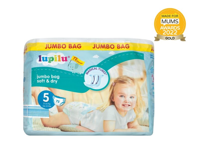 Lupilu NEW Soft&Dry klipši Jumbo Pack 5 izmērs (11-16 kg) 72 gab.