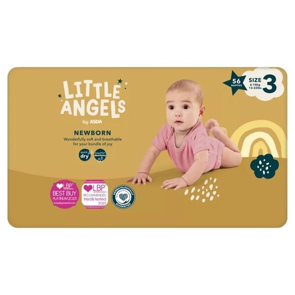 NEW Little Angels Newborn klipši 3 izmērs (6-10 kg) 56 gab.
