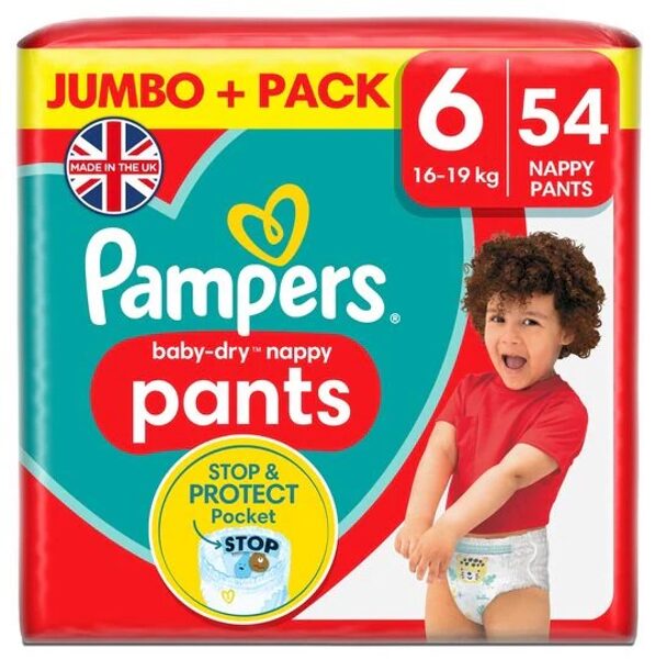 NEW Biksītes Pampers Baby Dry Pants Jumbo Pack 6 izmērs (14-19 kg) 54 gb.