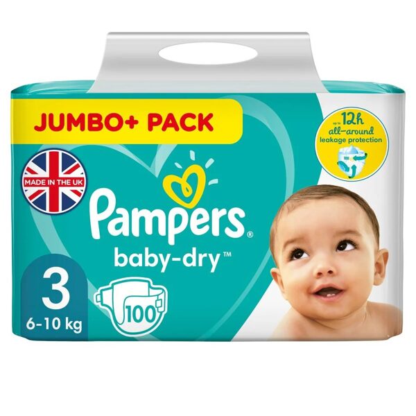 Pampers Baby Dry klipši Jumbo Pack 3 izmērs (6-10 kg) 100 gb. 