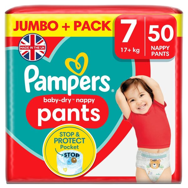 NEW Biksītes Pampers Baby Dry Pants Jumbo Pack 7 izmērs (17+ kg) 50 gb.