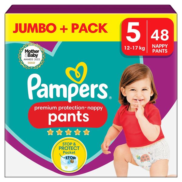 Biksītes Pampers Premium Protection Pants Jumbo Pack 5 izmērs (12-17 kg) 48 gb.