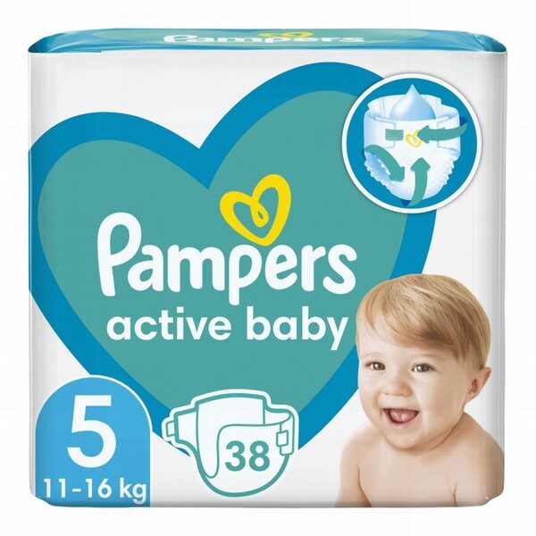 Pampers Active Baby Dry S5 klipši (11-16 kg) 38 gab.