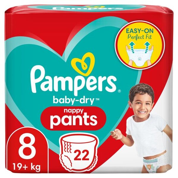 Biksītes Pampers Baby Dry Pants 8 izmērs (19+ kg) 22 gb.