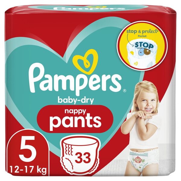 Biksītes Pampers Baby Dry Pants 5 izmērs (12-17 kg) 33 gb.
