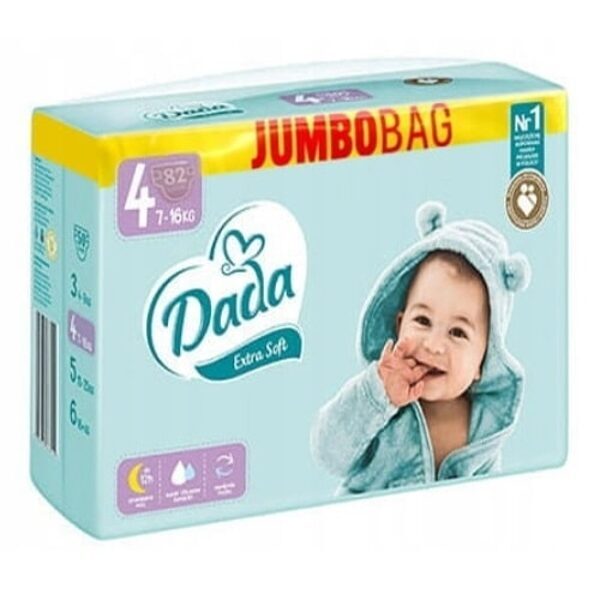 Dada Soft klipši Jumbobag 4 izmērs (7-16kg) 82 gab.
