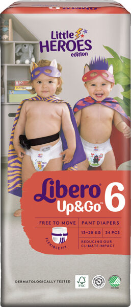 Biksītes Libero Up&Go Pants 6 izmērs (13-20 kg) 34 gab.