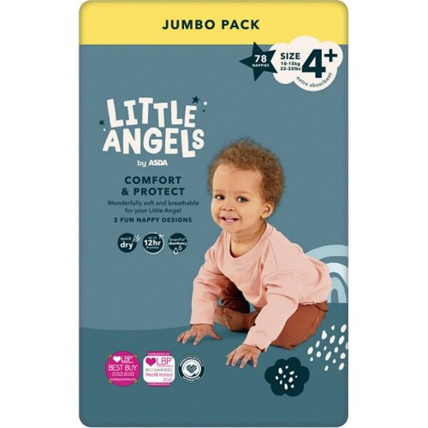 Little Angels klipši Jumbo Pack NEW 4+ izmērs (10-15 kg) 78 gab.