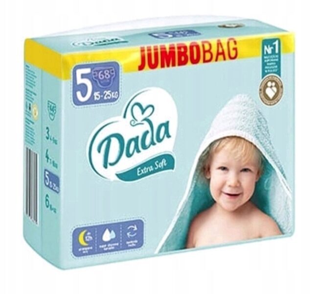 Dada Soft klipši Jumbobag 5 izmērs (15-25kg) 68 gab.