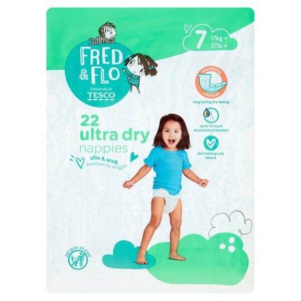 Fred & Flo Ultra-Dry klipši 7 izmērs (17+ kg) 22 gab.