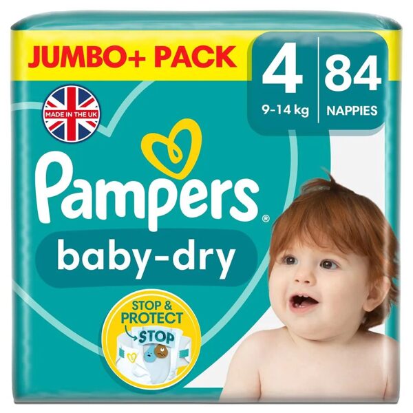 NEW Pampers Baby Dry klipši Jumbo Pack 4 izmērs (9-14 kg) 84 gb.