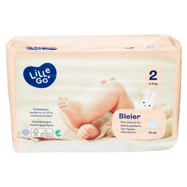 Lille Go klipši Mini 2 izmērs (3-6 kg) 36 gab.