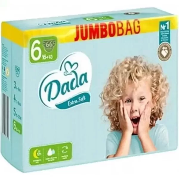 Dada Soft klipši Jumbobag 6 izmērs (16+kg) 66 gab.
