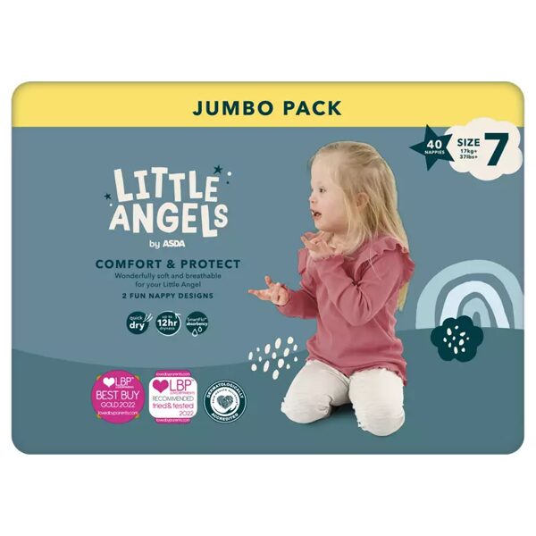 Little Angels klipši Jumbo Pack 7 izmērs (17+ kg) 40 gab.
