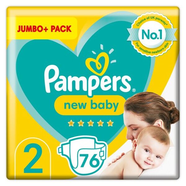 Pampers New Baby Jumbo Pack 2 izmērs (4-8 kg) 76 gab.